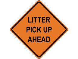 litter pickup ahead